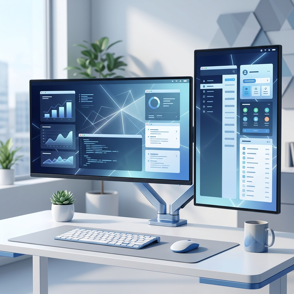 Dual Monitor Desktop Display Settings Arrangement